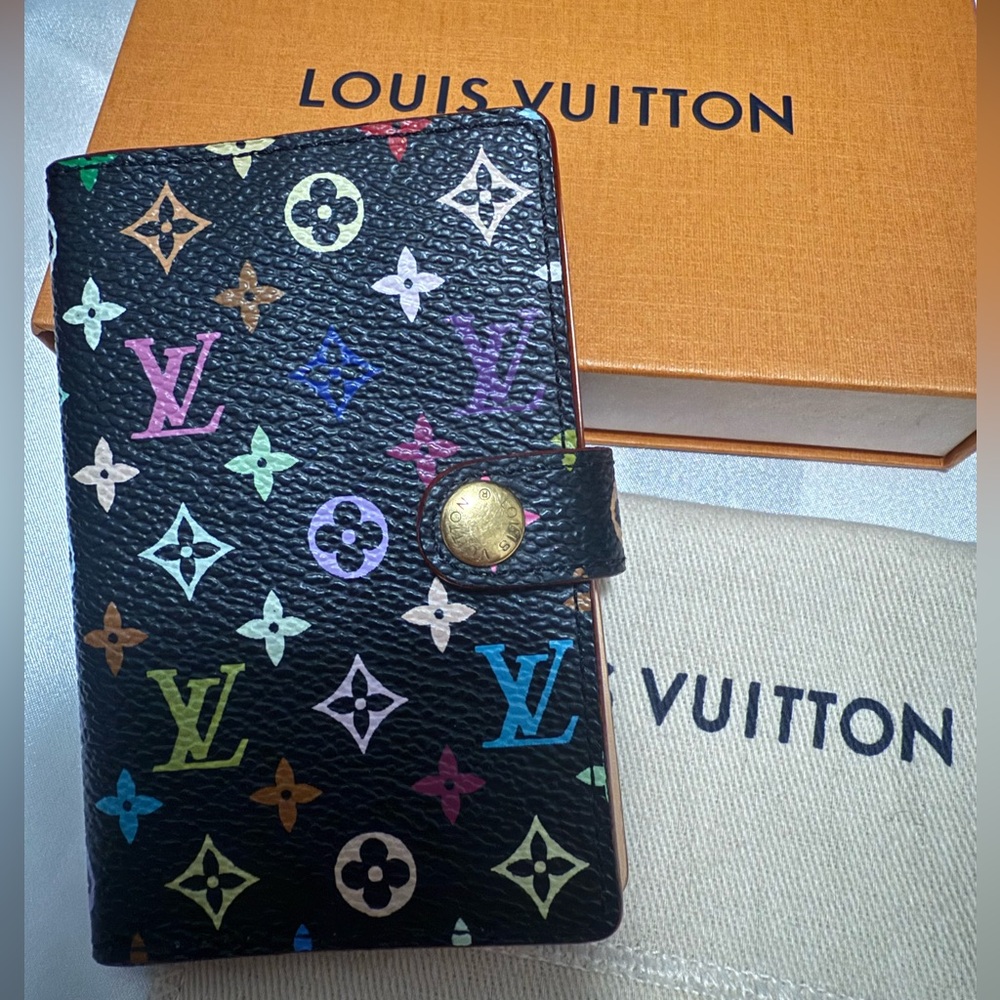 Louis Vuitton Monogram Multicolor Mini Agenda Notebook Cover Black